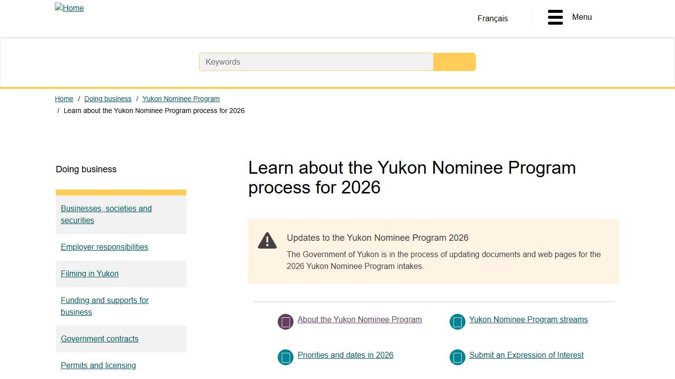 Learn about the Yukon Nominee Program process for 2026 Yukon.ca